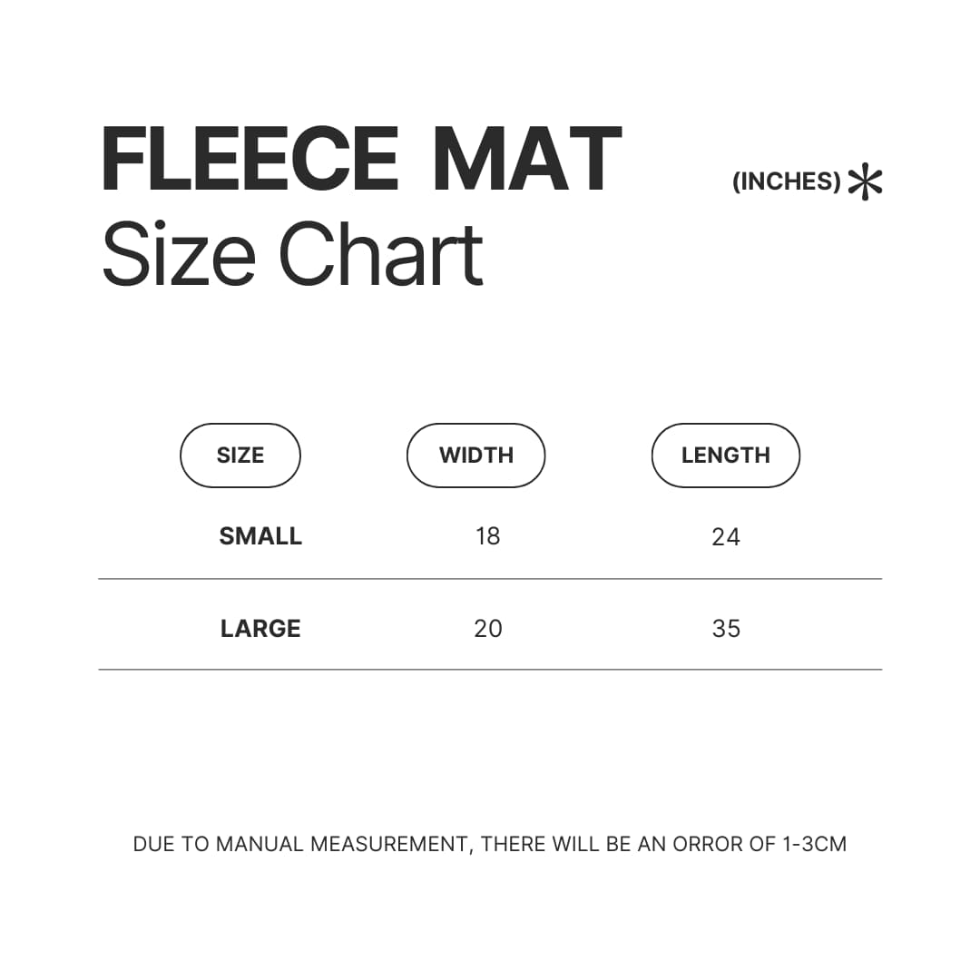 Fleece Mat Size Chart - Aphmau Shop