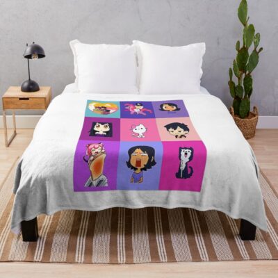 Aphmau Collection Mosaik Aaron Zane Kawaii Chan Throw Blanket