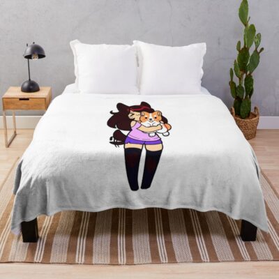 Aphmau With Her Dog Cute Throw Blanket