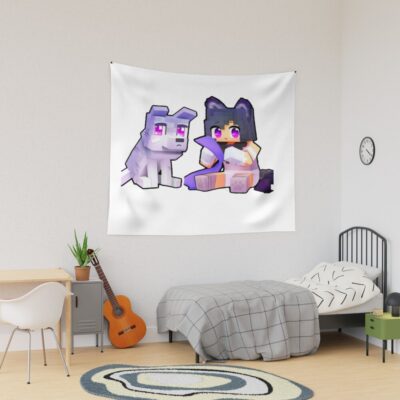 Aphmau Cat Minecraft Design Tapestry