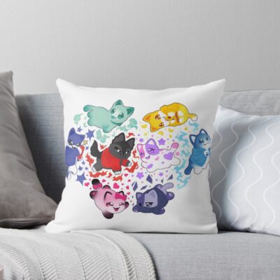 Aphmau And Friends Love Heart Meemeow Cat Pattern Throw Pillow