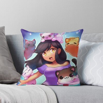 Aphmau With The Cat Throw Pillow