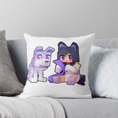 Aphmau Cat Minecraft Design Throw Pillow