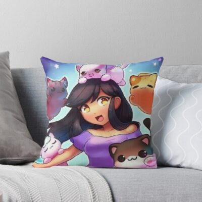 Aphmau With Pets Throw Pillow