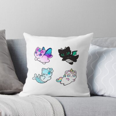 Meemeows Aphmau Cat Plush Pack Throw Pillow